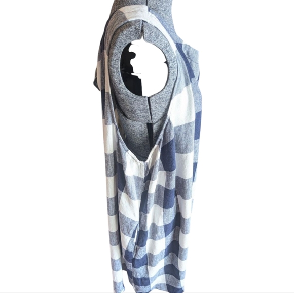 AVA & VIV Navy Gingham Sleeveless Dress 3X - Picture 4 of 7